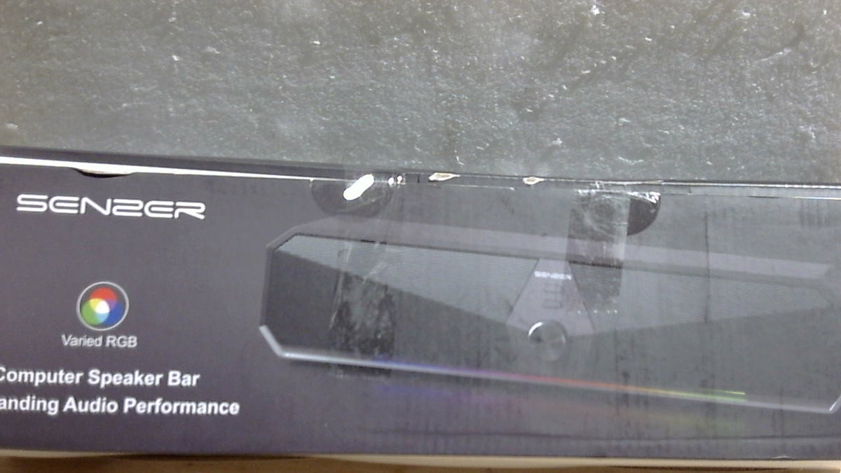SENZER CS30 Parlantes Bluetooth para Computadora | USB Plug and Play | Barra de Sonido Estereo con Luz LED Dinamica (Adaptador USB-C Incluido)