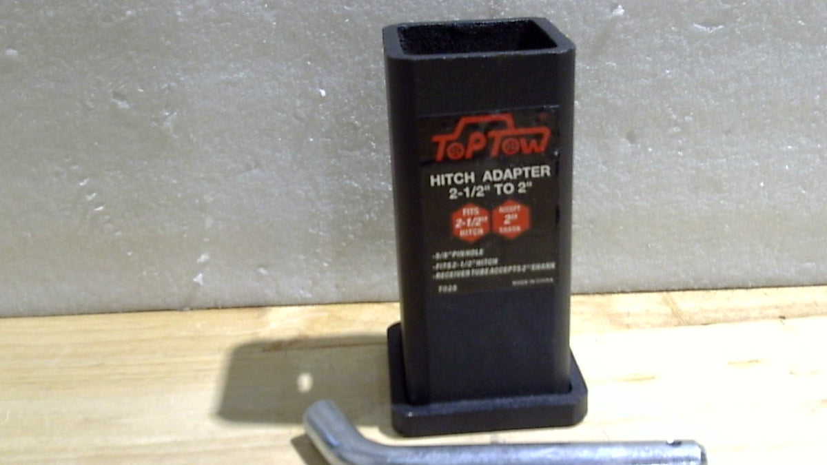 USADO-TOPTOW 64028HP Adaptador de Enganche para Remolque | Reductor de 2-1/2 a 2 Pulgadas | Manga de Acero al Carbono con Pasador y Clip de 5/8 Incluidos