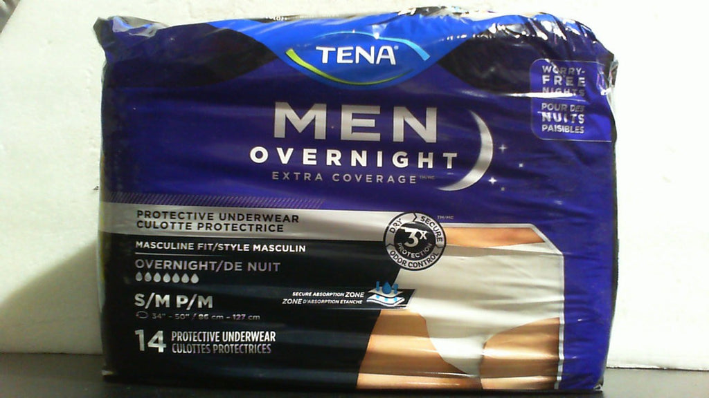 Ropa interior para hombres Tena de protección contra incontinencia para la noche con cobertura extra, masculina y discreta, S/M