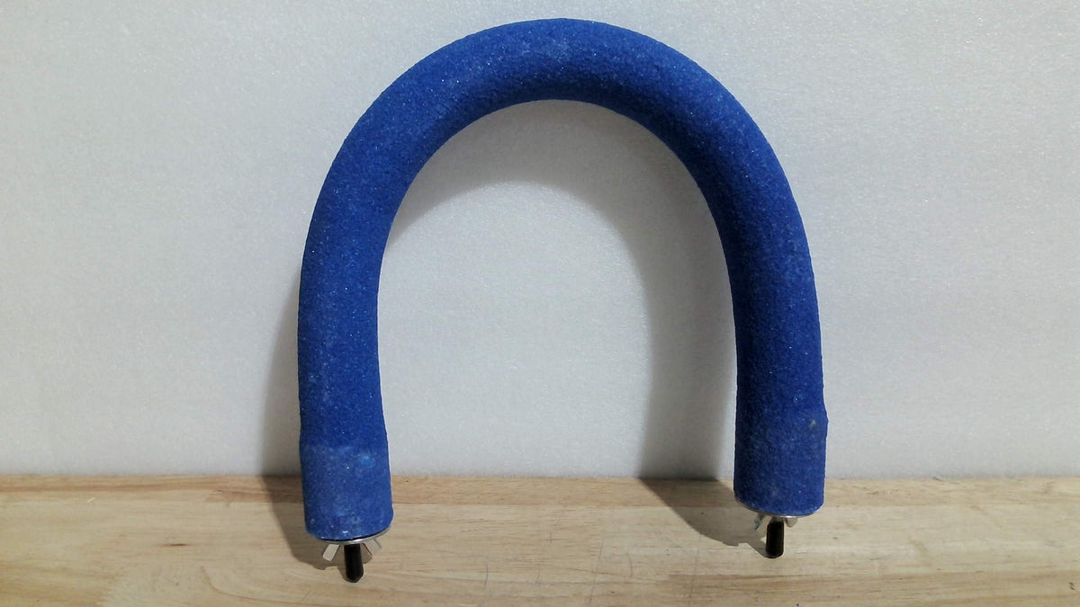 FrgKbTm Percha en U para Loros | Soporte de Ejercicio con Lija para Limar Uñas, Plataforma para Jaula de Cotorras, Periquitos y Ninfas | Azul