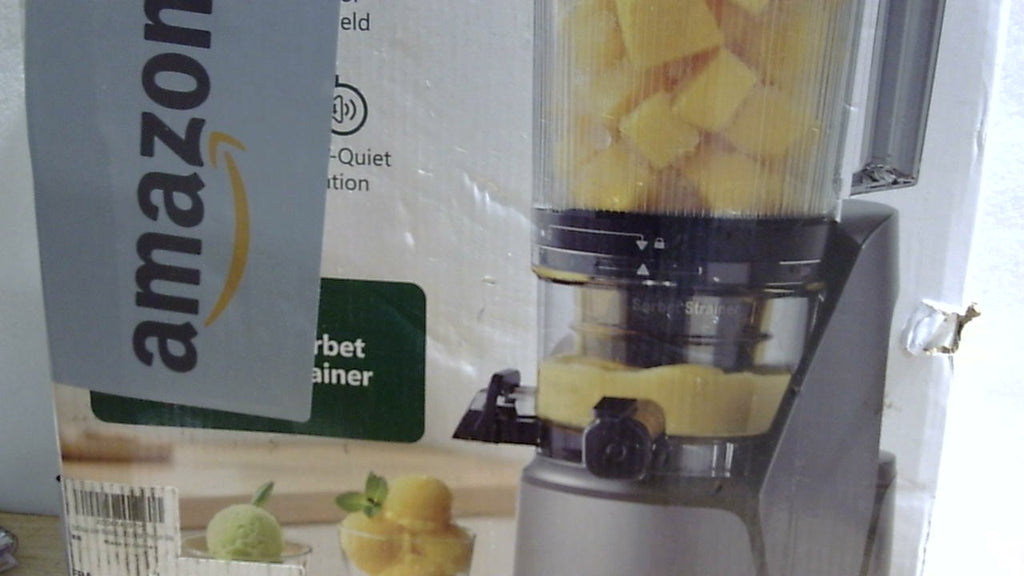 Extractor de Jugos EanOruus 3 en 1 | Prensa en Frío con Boca Extra Grande de 6.5" | Gran Capacidad 100oz | Motor AC | Hace Jugo, Leche Vegetal y Sorbete | Gris Premium