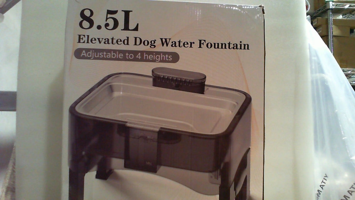 Fuente de Agua Elevada UPSKY para Perros 8.5L | 4 Alturas Ajustables | Para Todo Tamaño de Perro | Bandeja Acero Inoxidable 304 | Bomba Silenciosa y 2 Filtros