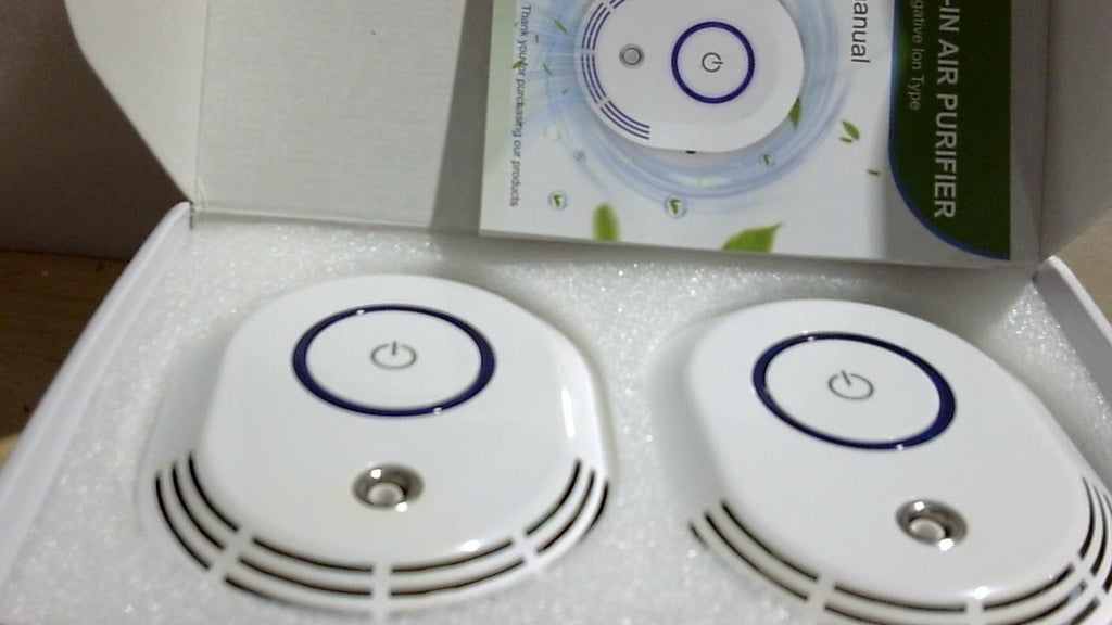 Ionizadores de Aire Enchufables 60 Millones de Iones Negativos | 2 en 1 Eliminador de Olores con Ozono | para Hogar Cocina Dormitorio Oficina | Mini Purificador Polvo Humo Mascotas | 2 Piezas