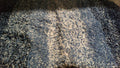 Set de 3 alfombraas de lana azul con blanco.