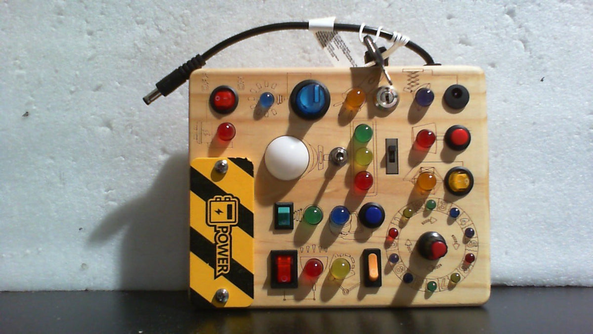 Tablero de actividades con interruptores de luz LED, juguetes Montessori