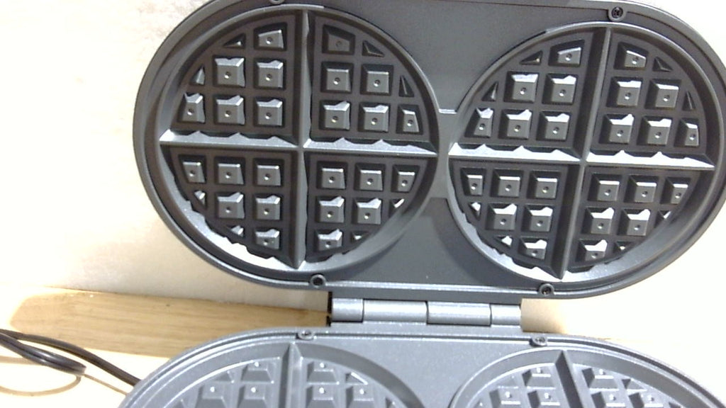 Baker's Friend Wafflera Doble Belga | Waffles Gruesos 2 x 6 pulgadas Redondos | Placas Antiadherentes | 1200W | Ideal para Desayunos en Familia | Grafito