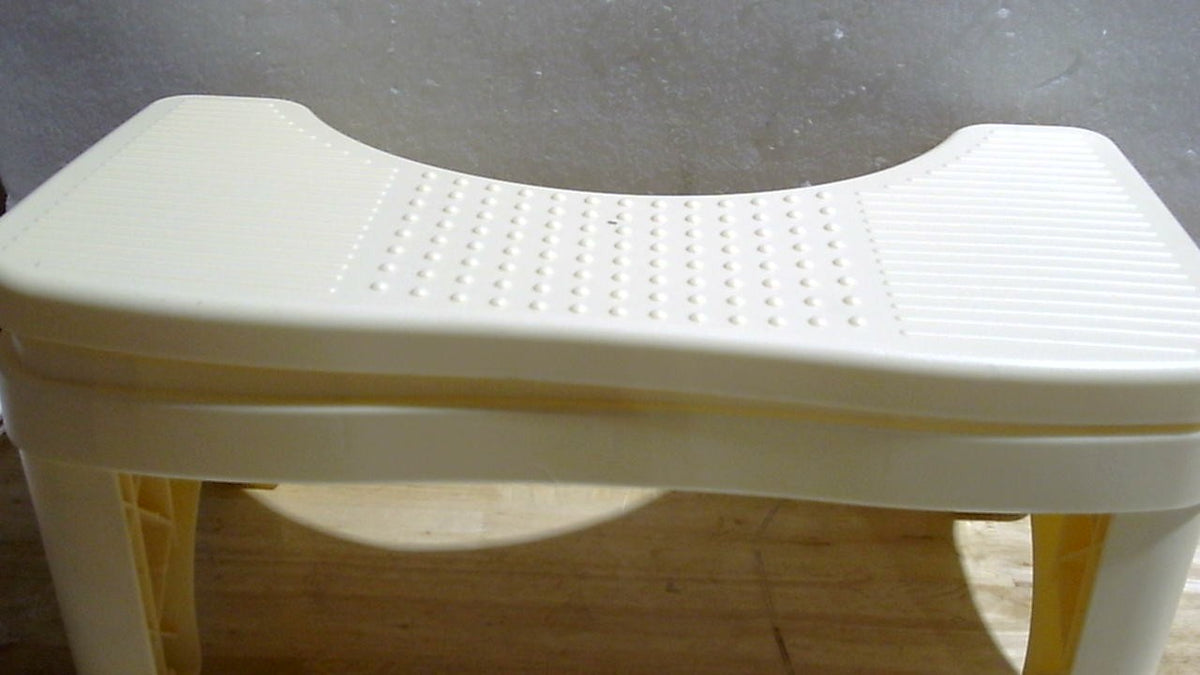 COLOR MARFIL-Taburete de baño para defecar, taburete tipo squatty para adultos
