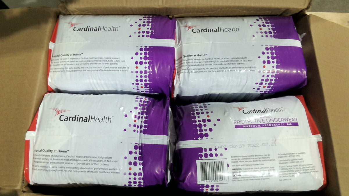 Ropa Interior Protectora Cardinal Health Sure Care Super para Mujer | Maxima Absorcion, Blanco | Calzones Desechables Talla Grande | Caja de 72