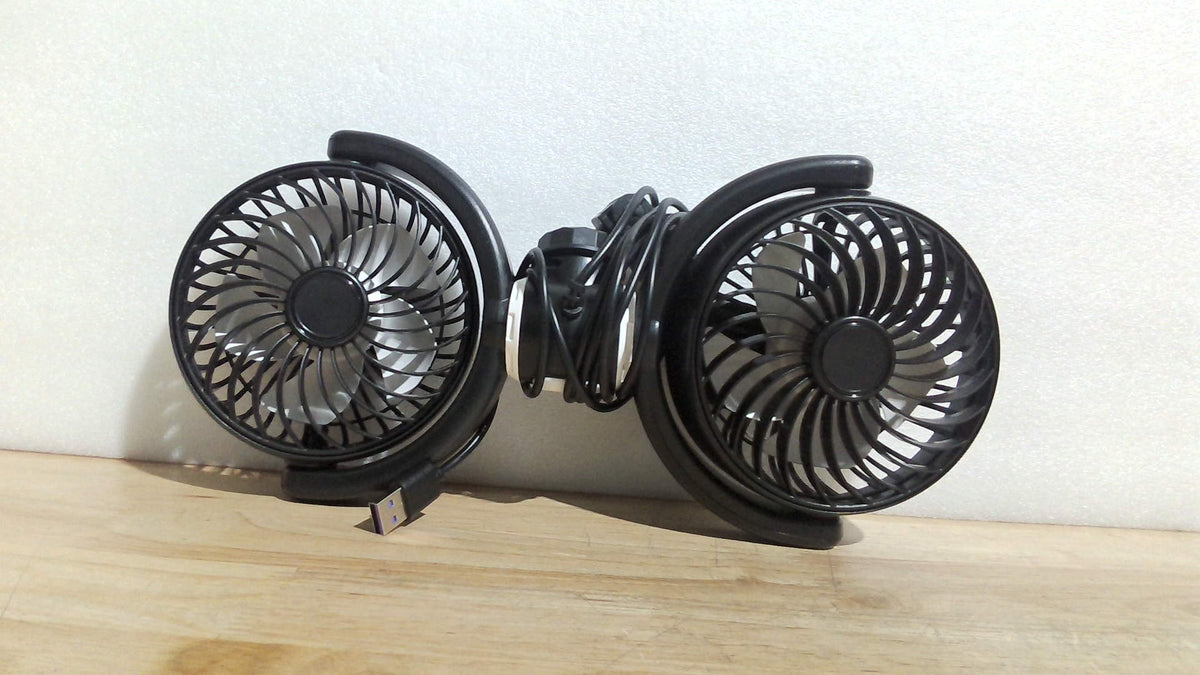 ventilador doble portátil con conexión USB para carro