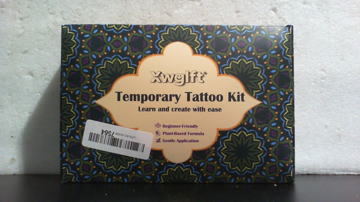 Kit de Tatuajes Temporales 191 Piezas | 6 Conos de Tinta + Lapiz de Contorno | Set de Arte Corporal DIY Resistente al Agua