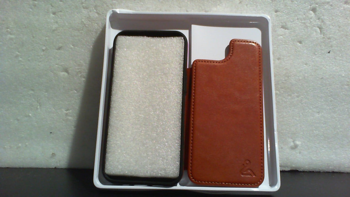 Funda Cartera DJDUCK para iPhone 16e / iPhone 17e 6.1 Pulgadas | Con Portatarjetas | Cierre Magnético | Bloqueo RFID | Cuero | A Prueba de Golpes | Para Hombre y Mujer | Marrón Claro