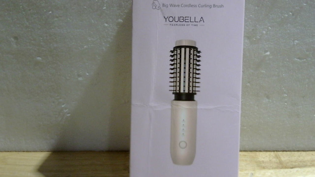Cepillo Rizador Inalámbrico Youbella | Mini Alisadora de Viaje, Ondulador 3 en 1 Portátil | Cepillo Iónico Caliente de 1.5 pulgadas, Recargable USB | Rosa