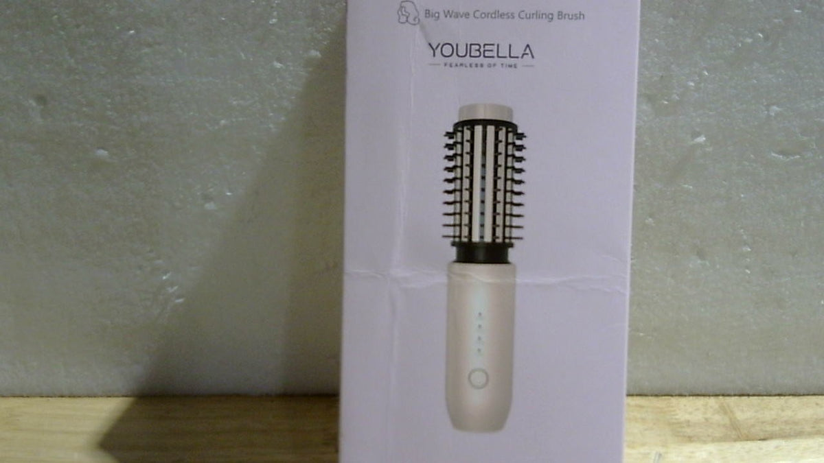 Cepillo Rizador Inalámbrico Youbella | Mini Alisadora de Viaje, Ondulador 3 en 1 Portátil | Cepillo Iónico Caliente de 1.5 pulgadas, Recargable USB | Rosa