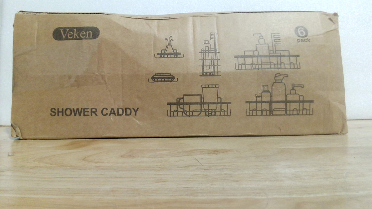 Juego Organizador de Ducha Adhesivo Veken de 6 Piezas (Shower Caddy 6-Pack).