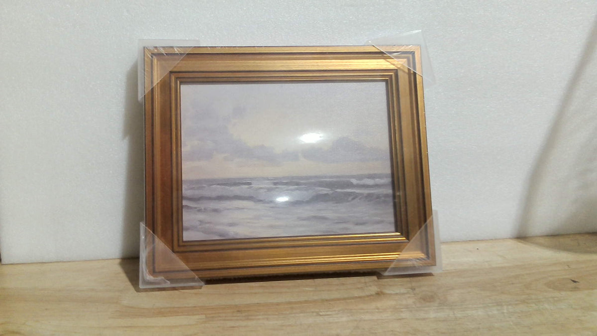 cuadro decorativo enmarcado con un paisaje marino vintag