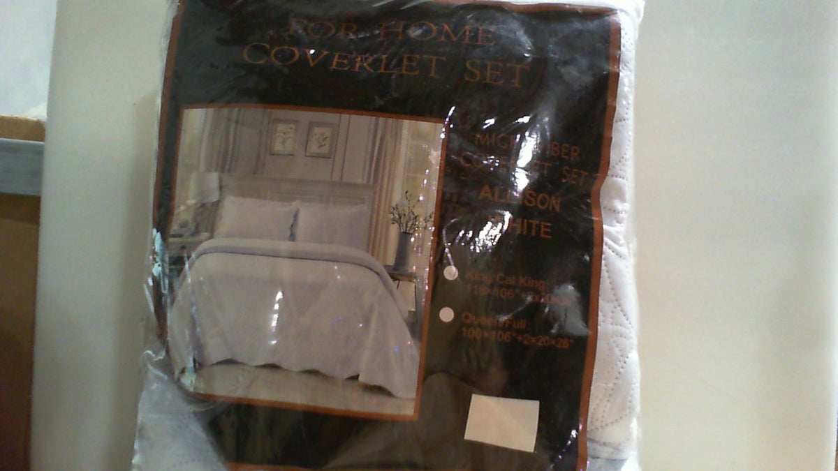 EDREDON Y FUNDAS PARA ALMOHADA. Fancy Linen Set de Cobertor 3 Piezas Texturizado | Sobrecama Extragrande con Patrón Floral de Margaritas | King/Cal King | Blanco