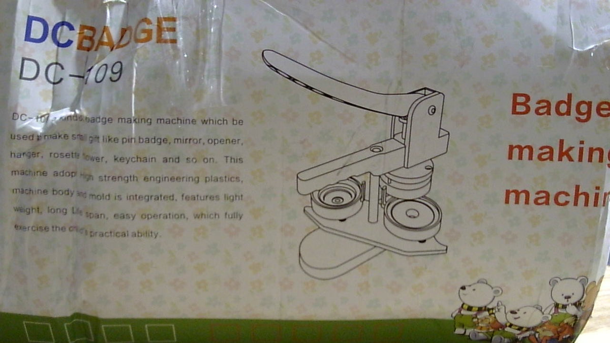 Maquina para Hacer Botones 58mm (3ra Gen) | Prensa DIY Sin Instalacion + 100pcs Partes, Cortador de Circulos y Libro