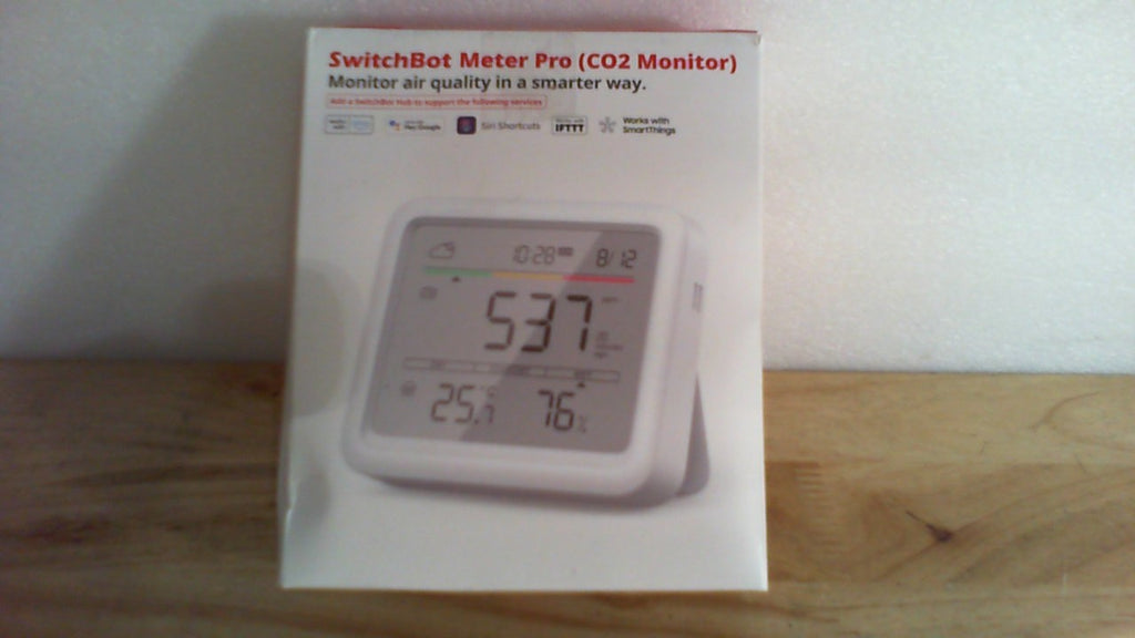 Detector de CO2 SwitchBot | Monitor de Calidad del Aire Interior | Mide CO2, Temperatura y Humedad | Portatil para Hogar, Auto, Oficina e Invernadero