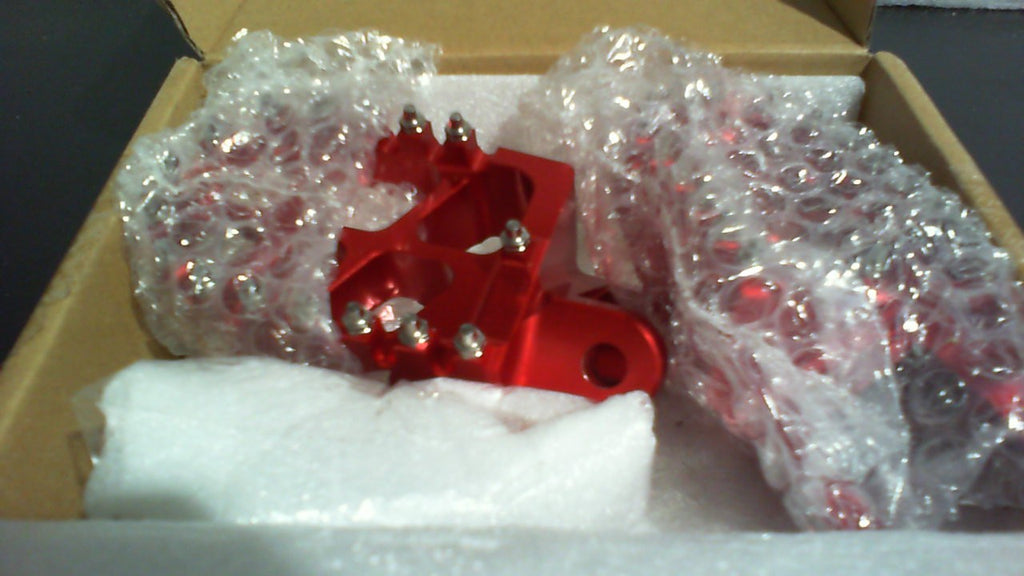 HDBUBALUS Pedales de Moto CNC para Dirt Bike | Reposapies Compatible con Honda CR80R CR85R CRM250 XR250R, Kawasaki KLX650 KLR650 KLX300R (Rojo)