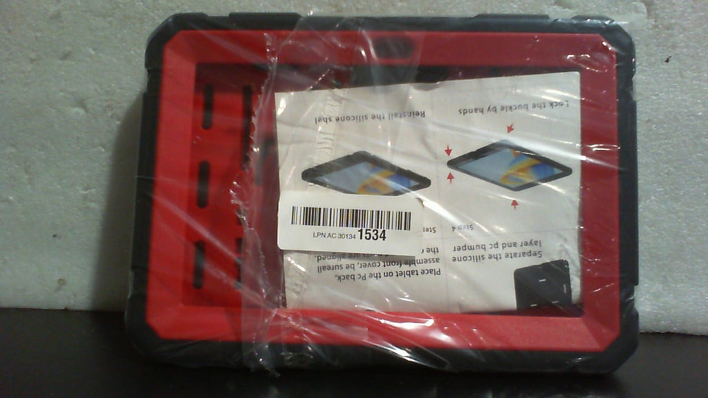 MENZO Funda para Tablet de 8 pulgadas (12ª/10ª Gen 2024/2022) | Delgada, Antigolpes y Resistente | Protección de Alto Impacto con Soporte | Negro+Rojo