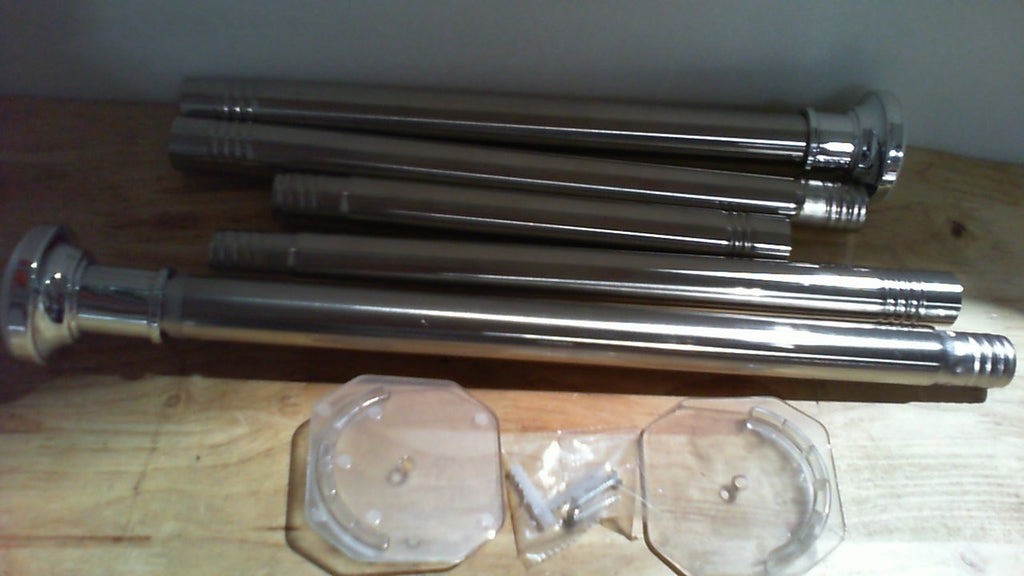 Barra de Cortina de Tensión 43-64 pulgadas Ajustable | Diámetro 1.1 pulgadas Reforzada Plateada de Acero Inoxidable para Baño | Sin Perforar, Sin Óxido