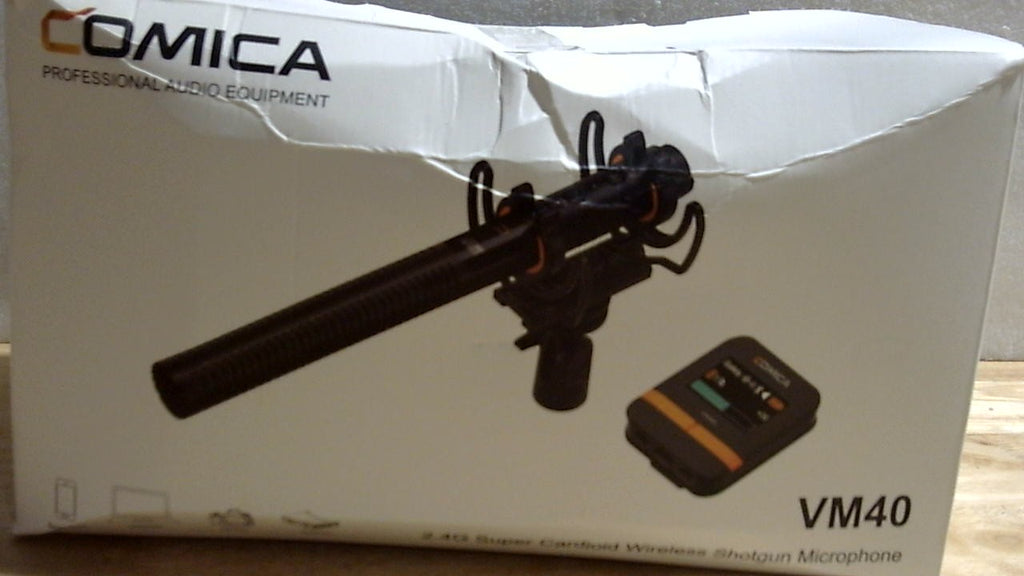Micrófono Shotgun COMICA VM40 | Grabación 48kHz/32-bit Float | Modos Alámbrico e Inalámbrico | 32GB Internos | Compatible con Canon, Nikon y Sony