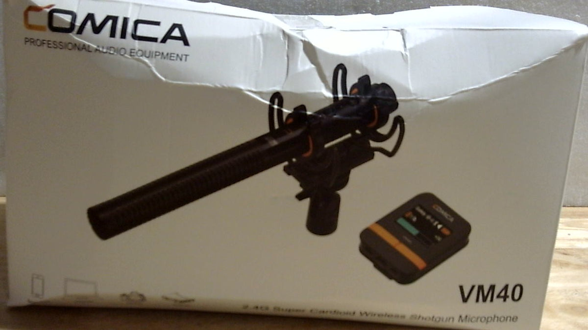 Micrófono Shotgun COMICA VM40 | Grabación 48kHz/32-bit Float | Modos Alámbrico e Inalámbrico | 32GB Internos | Compatible con Canon, Nikon y Sony