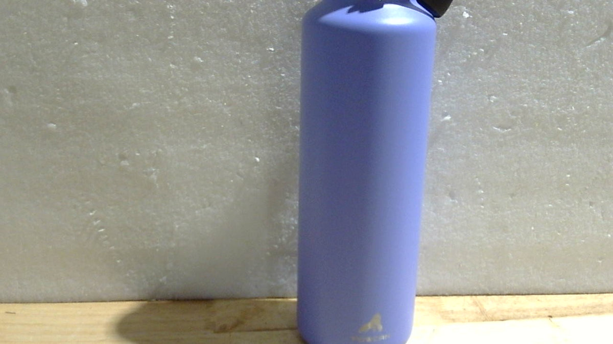POWCAN Botella de Agua de Viaje 24 oz | Termo de Acero Inoxidable con Pajilla, Boca Estandar, Antifugas, Sin BPA, Asa Facil de Sostener (Violet's Tale)