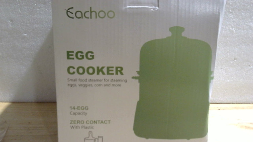 USADO-Cocedor de Huevos CACHOO para 14 Huevos | Acero Inoxidable con Temporizador de 30 Min y Apagado Automático | Vaporera Eléctrica Compacta | Negro