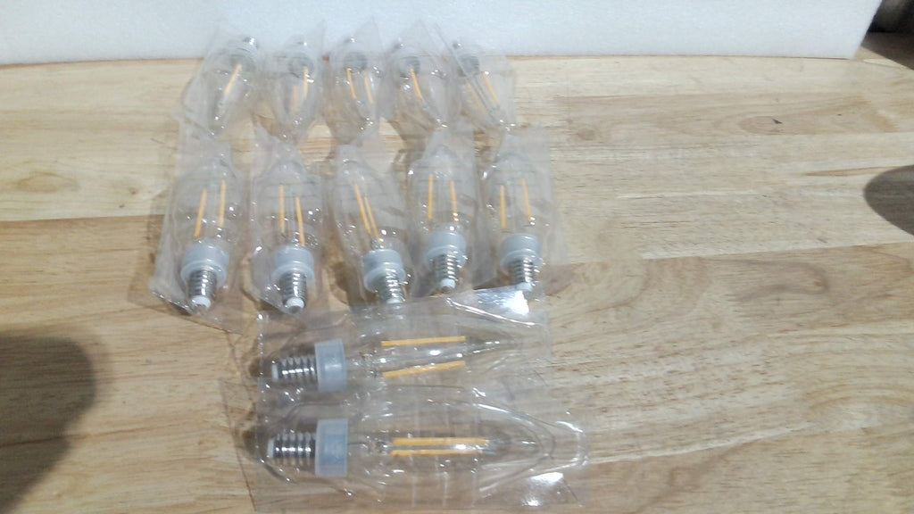 bombillos LED de filamento tipo vela o candelabro (C35/B10) con rosca delgad ( CONTIENE 12 UNIDADES )