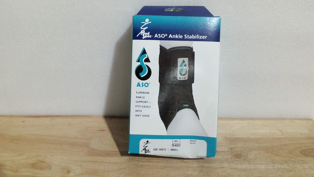 Med Spec ASO Estabilizador de Tobillo (Pequeno, Blanco) | Tobillera con Cordones para Esguinces y Tendinitis Peronea | Soporte Ortopedico para Deportes