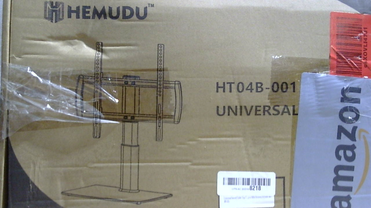 FALTAN LOS TORNILLOS-Base Universal Giratoria para TV 27 a 60 pulgadas | Giro de 80 Grados, Altura Ajustable 4 Niveles | Vidrio Templado Resistente, Soporta 99 lb, HT04B-001