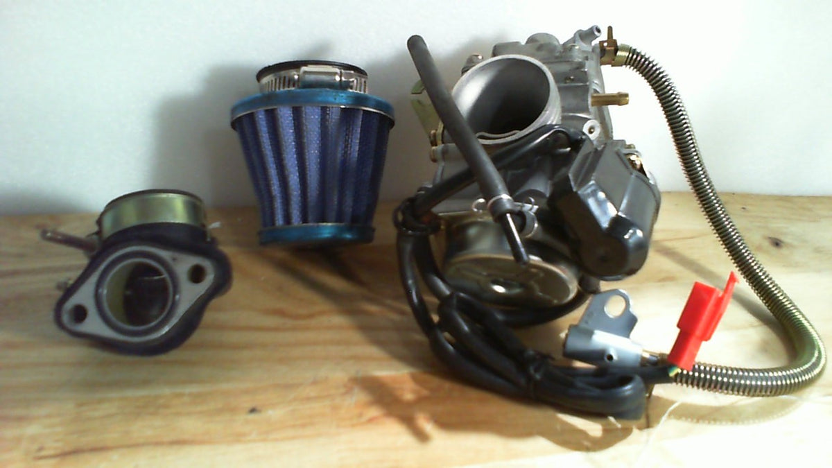 (USADO) Carburador 150cc para Motores GY6 4 Tiempos | Estárter Eléctrico | Motocicleta y Scooter 152QMJ 157QMI | Con Múltiple de Admisión