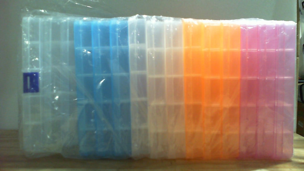 Lawei Caja Organizadora de Joyeria Plastica 15 Piezas | 15 Compartimentos con Divisores Ajustables | Para Cuentas, Joyeria y Manualidades