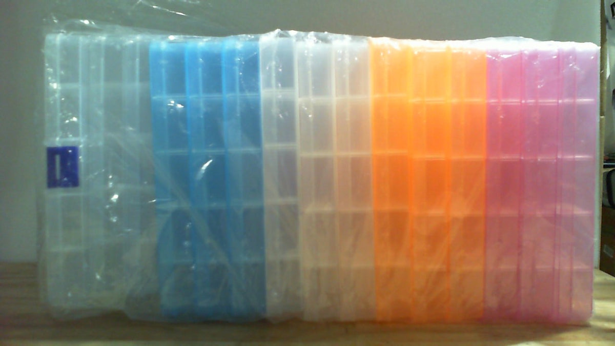 Lawei Caja Organizadora de Joyeria Plastica 15 Piezas | 15 Compartimentos con Divisores Ajustables | Para Cuentas, Joyeria y Manualidades