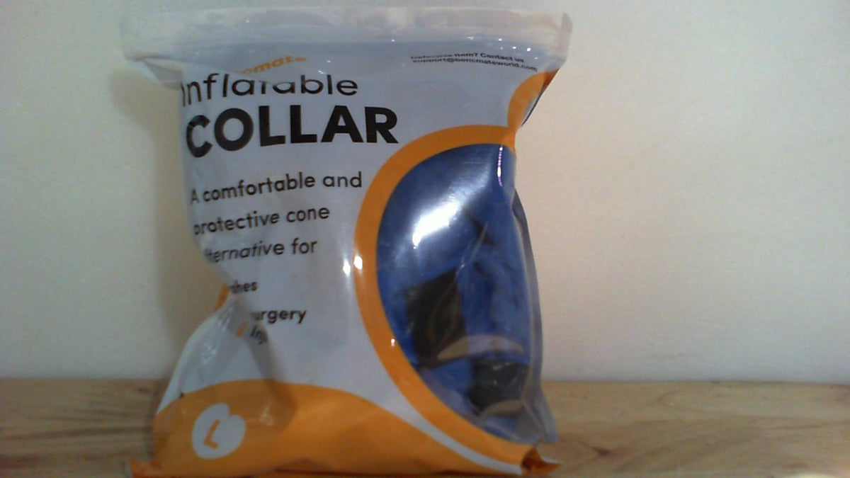BENCMATE Collar Inflable para Perro Alternativa al Cono | Cono Suave tipo Dona para Perros y Gatos | Recuperacion Post-Cirugia Talla Grande Azul