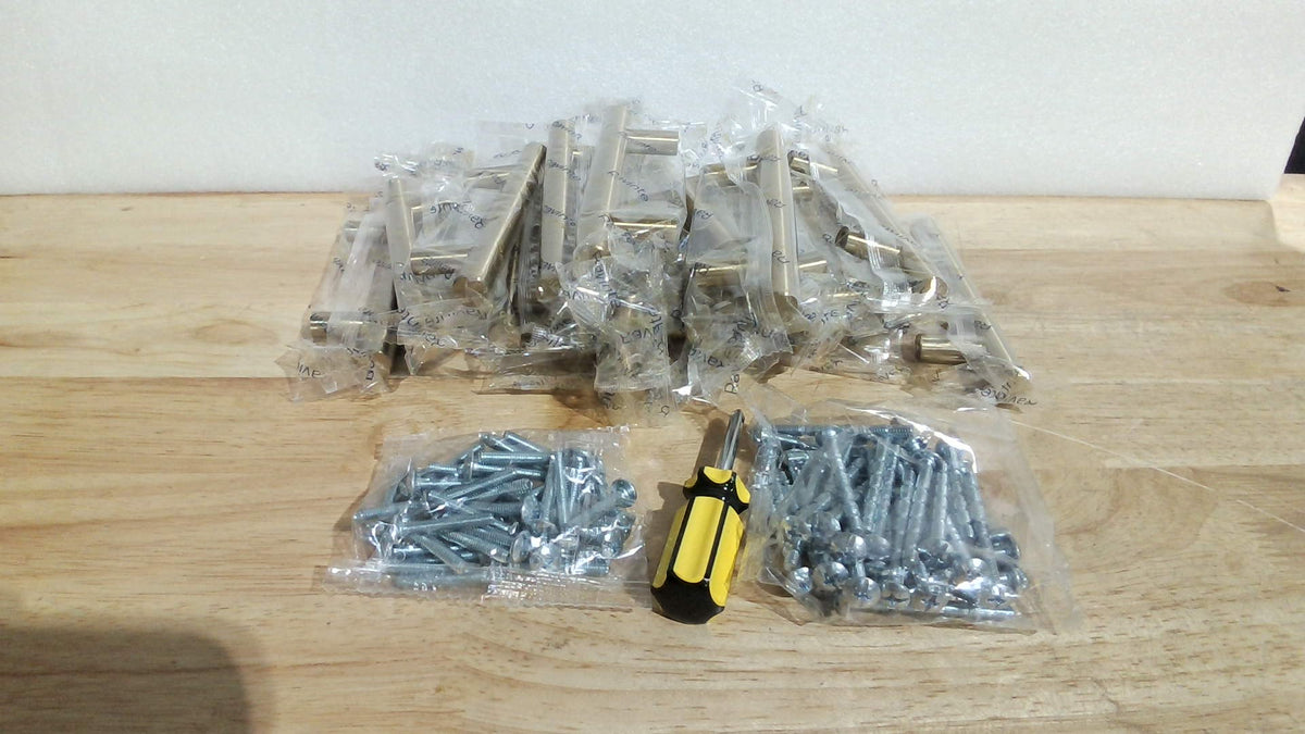 Ravinte Pack de 20 Manijas para Gabinete de Cocina, Bronce Champagne | Centro de 3 pulgadas, Acero Inoxidable, Tiradores para Cajon y Gaveta, 5 pulgadas de Largo, con Destornillador