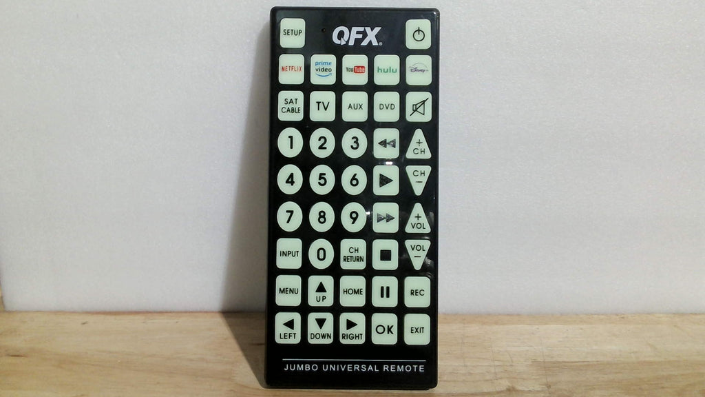 Control Remoto Universal QFX REM-115 8 en 1 | Grande y Jumbo | Para RCA, Sony, Philips, Samsung, GE, Panasonic, Sharp, Toshiba, LG, JVC y Más