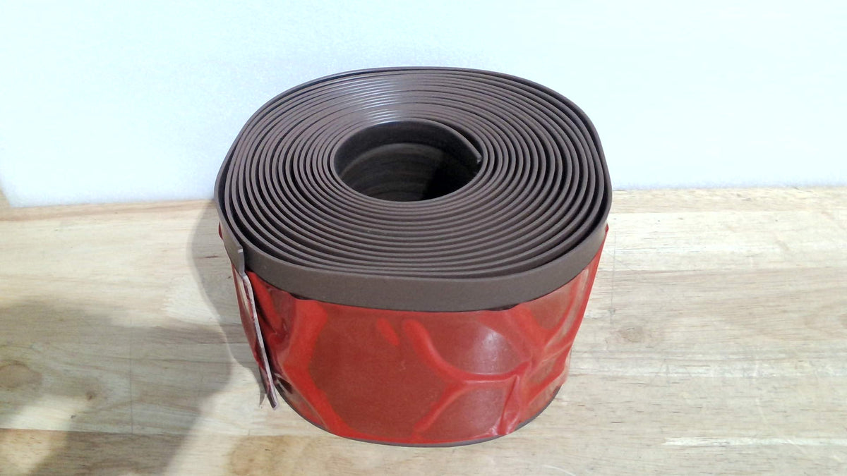 Zocalo de Vinilo Flexible Autoadhesivo 4 Pulgadas x 20 Pies | Moldura de Pared de Goma Pega y Listo | Grano de Madera Cafe