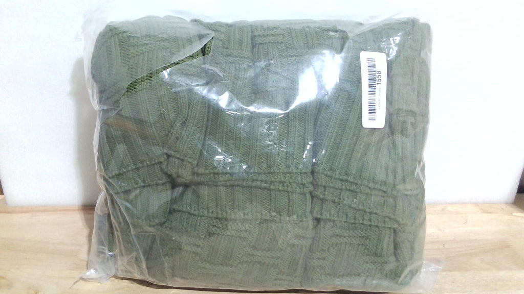 TREELY Manta de Punto 100% Algodon | Cobija para Sofa 60 x 80 Pulgadas (Verde Bosque) ( SOLO VIENE LA MANTA COMO SE MUESTRA EN LA SEGUNDA IMAGEN  )