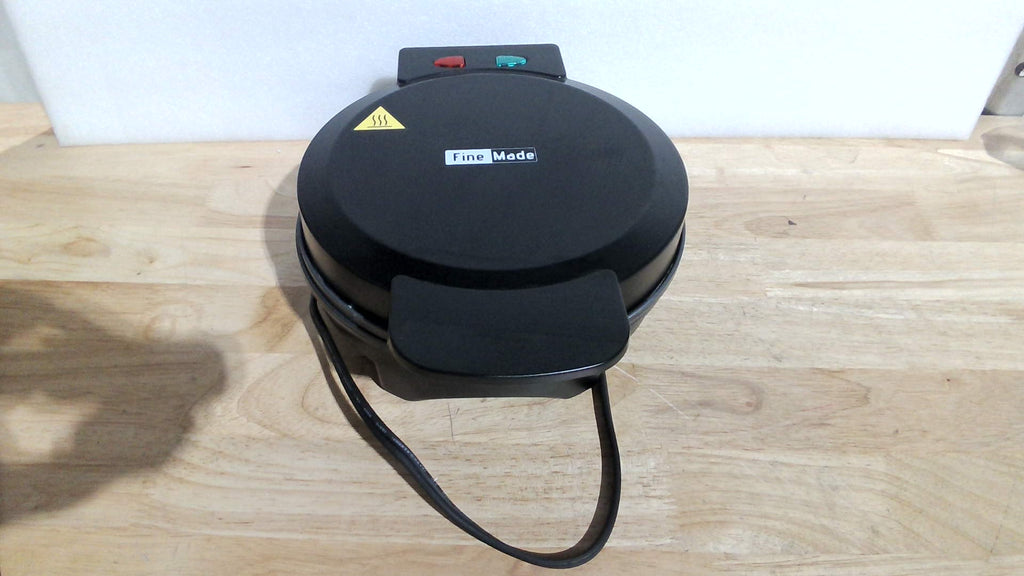 FineMade Wafflera Clasica Redonda 18cm | Mini Maquina de Waffles Antiadherente Waffles Finos y Crujientes Negra ( ARTICULO VIENE COMO SE MUESTRA EN LA SEGUNDA IMAGEN )