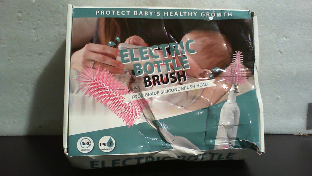 Cepillo Electrico Recargable para Biberones con Base | Limpiador de Silicona con Giro 360 Grados | Biberones, Extractores y Recipientes | Azul Mar