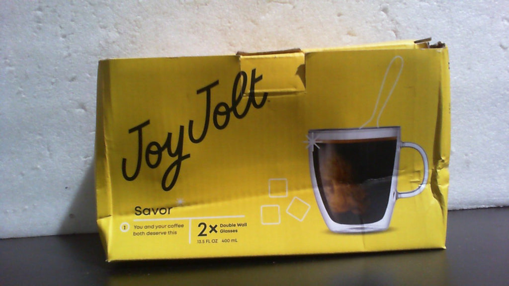 JoyJolt Savor Set de 2 Vasos de Vidrio Doble Pared 399ml | Tazas de Cafe Termicas Aisladas
