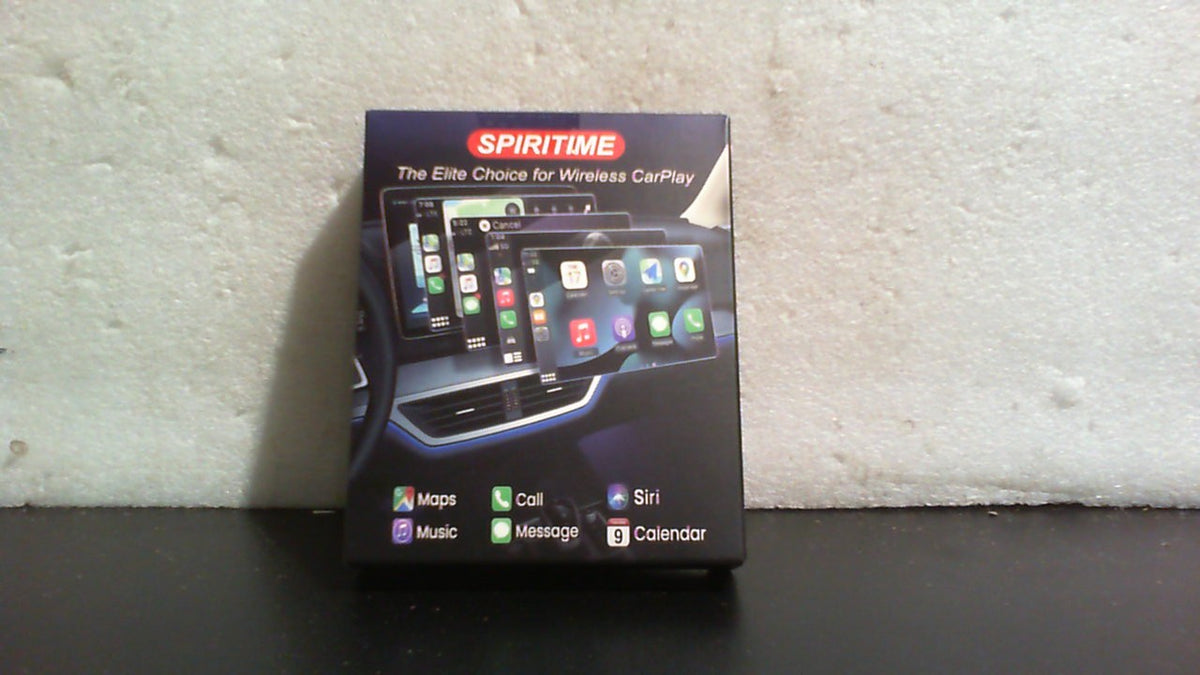 SPIRITIME Adaptador CarPlay Inalambrico para iPhone | Conexion Automatica en 5 Segundos, Cambio de Telefono con 1 Clic | Convierte Cableado a Inalambrico, Autos 2016+