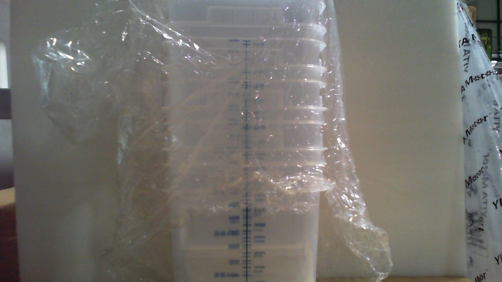 ASEVAT Cubeta Cuadrada de 1 Galon con Tapa 5 Pack | Contenedores Transparentes Grado Alimenticio con Asa | Uso Rudo, Libre de BPA