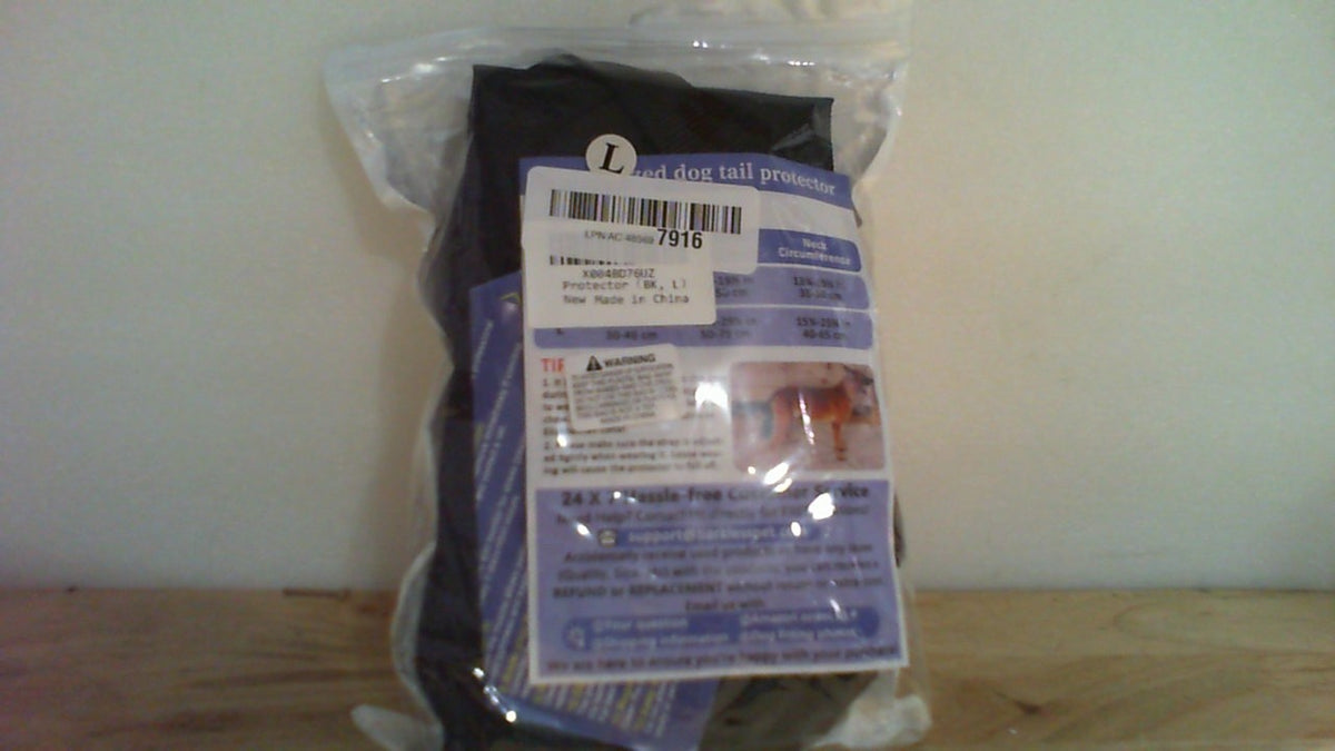 BARKLESS Protector de Cola para Perro | Guarda de Cola para Perros Medianos y Grandes | Cubierta Ajustable que Evita Lamer Heridas | Transpirable para Recuperación | Negro, Talla L