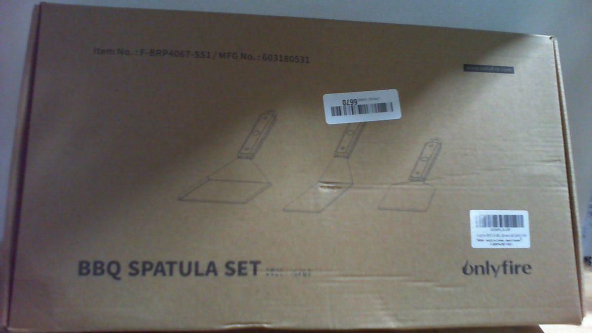 onlyfire Set de 3 Espátulas para Parrilla | Kit de Accesorios para Plancha Blackstone | Espátula Grande, Rascador y Espátula Larga
