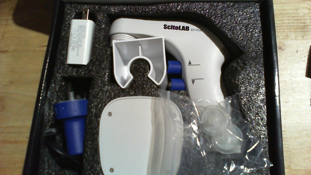 ScitoLAB Controlador Eléctrico de Pipetas de Laboratorio | Pipeteador Motorizado 0.1-100ml, 6 Velocidades Ajustables, Doble Modo de Drenaje, Digital