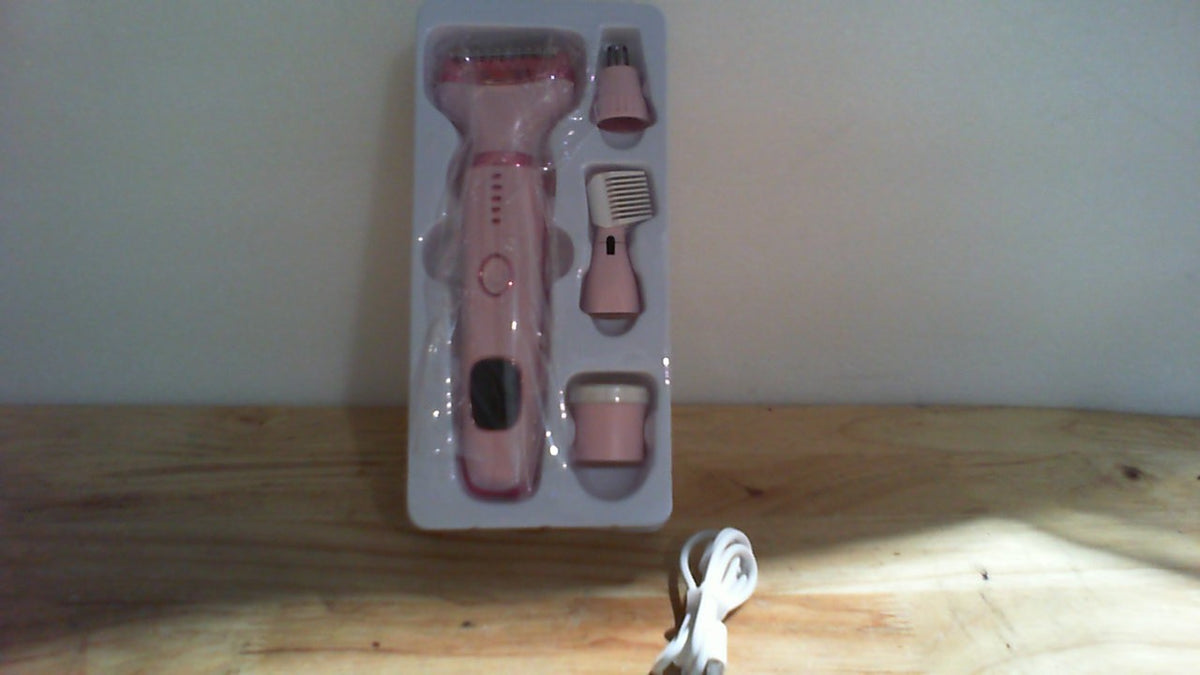 Afeitadora Eléctrica para Mujer 4 en 1 | Depiladora Corporal y Facial en Seco/Húmedo, Recargable con Pantalla LED, Indolora para Nariz, Axilas, Bikini y Piernas, Rosa