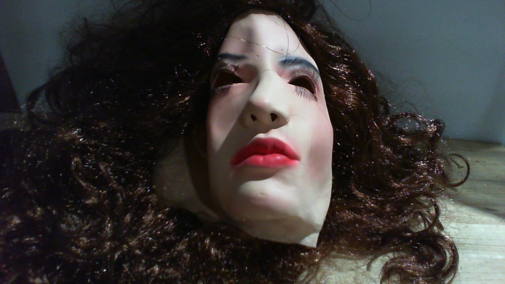 USADO - HENGYUTOYMASK Máscara de Látex Realista de Rostro Femenino | Máscara de Halloween con Peluca | Disfraz de Crossdressing y Cosplay